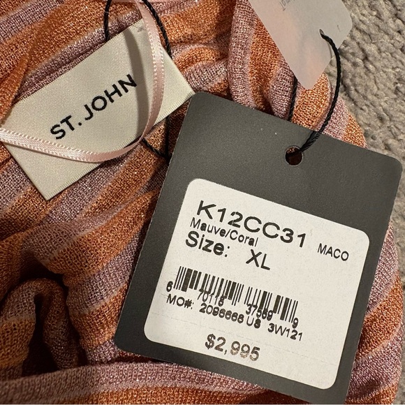 St John New Sparkle Sunburst Pleated Halter Chain Neck Gown Size XL $2,995.00 - Picture 13 of 16